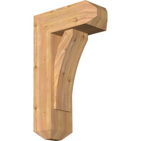 Ekena Millwork Thorton Craftsman Smooth Bracket w/ Offset Brace, Western Red Cedar, 7 1/2"W x 18"D x 30"H BKT0806X18X30THR04SWR